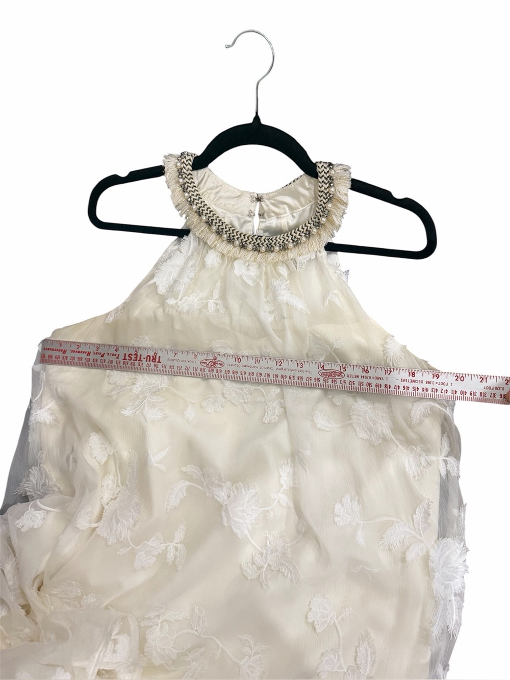 Badgley Mischka Embroidered Halter Dress sz 8 - Picture 7 of 8